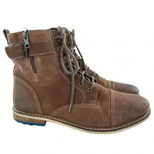 Franco Fortini mens Aussie Bloke mens ankle boots size 10 brown leather cap toe